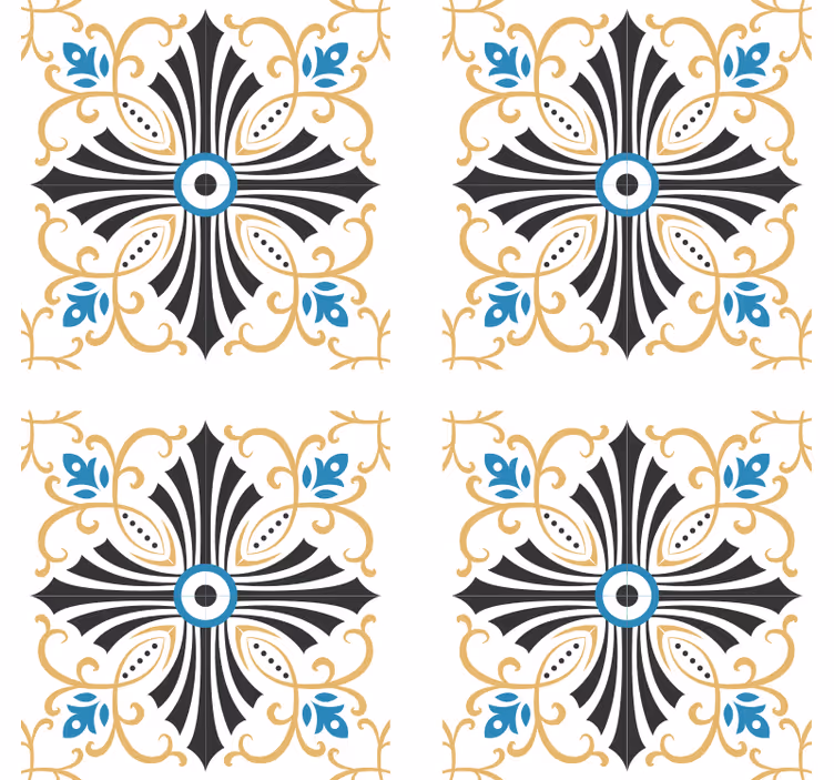 Papier peint ornemental design croisé vintage spirale - TenStickers