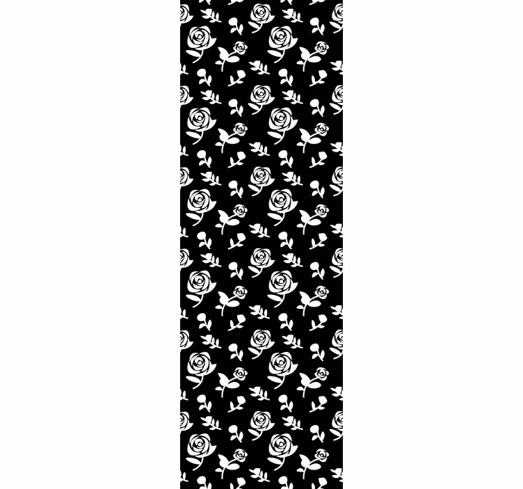 Papier peint ornemental motif floral monocolore - TenStickers