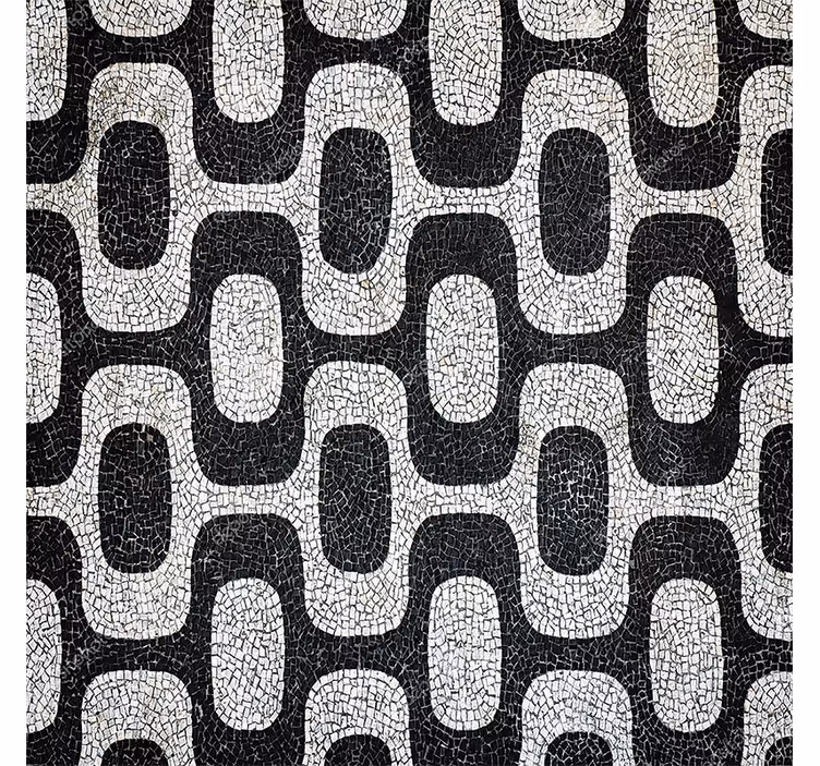 Papier peint salon motif pavé portugais - TenStickers