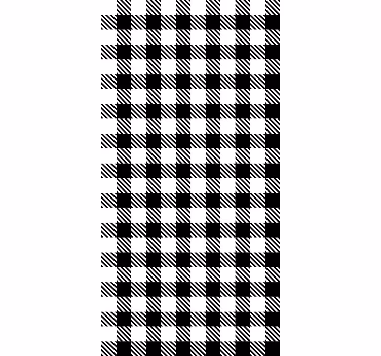 Papier peint chambre vichy noir et blanc - TenStickers