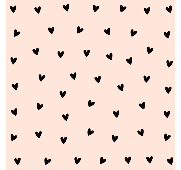 Papier peint chambre motif cœurs noirs - TenStickers