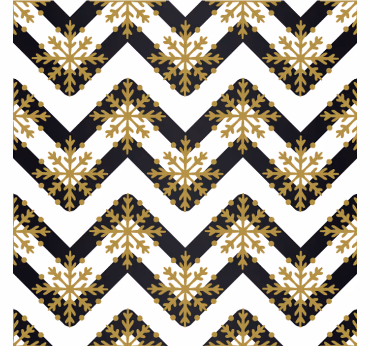 Papier peint ornemental motif chevrons floraux - TenStickers