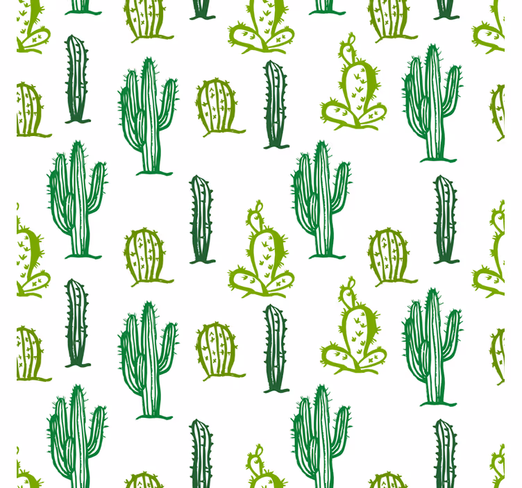 Papier peint salon motif cactus vert - TenStickers