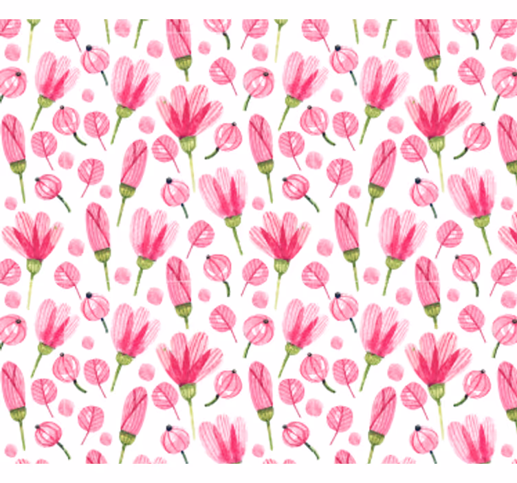 Papier peint salon motif fleurs roses - TenStickers