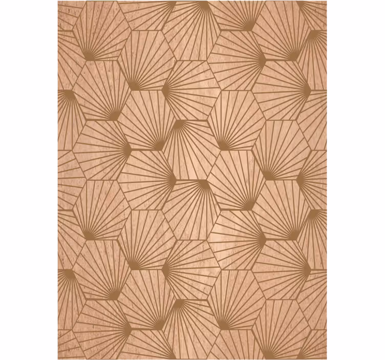 Papier peint salon lignes hexagonales marron - TenStickers