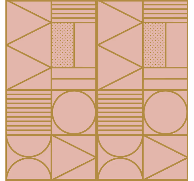 Papier peint motif blocs or et rose - TenStickers