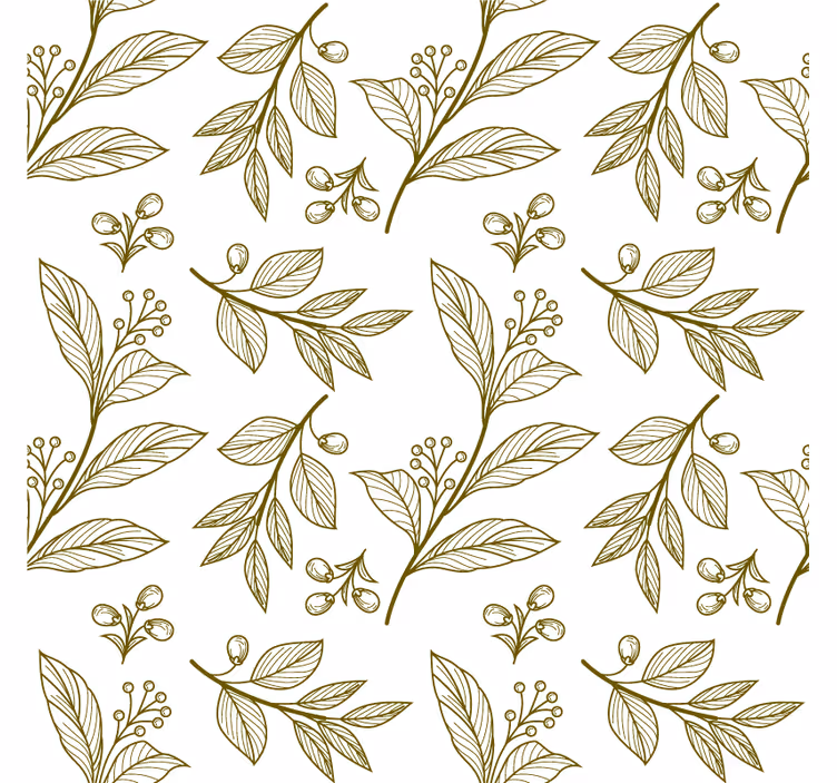 Papier peint chambre Écusson Élégant à feuilles - TenStickers