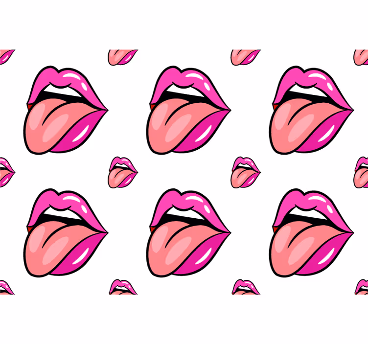 Papier peint chambre motif lèvres ludique - TenStickers