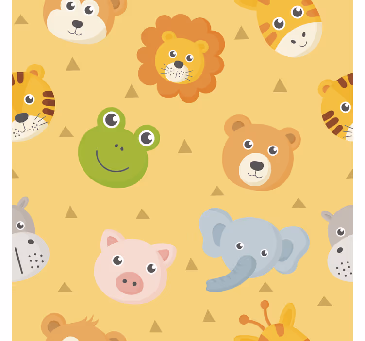 Papier peint animaux aire de jeu colorée avec animaux - TenStickers