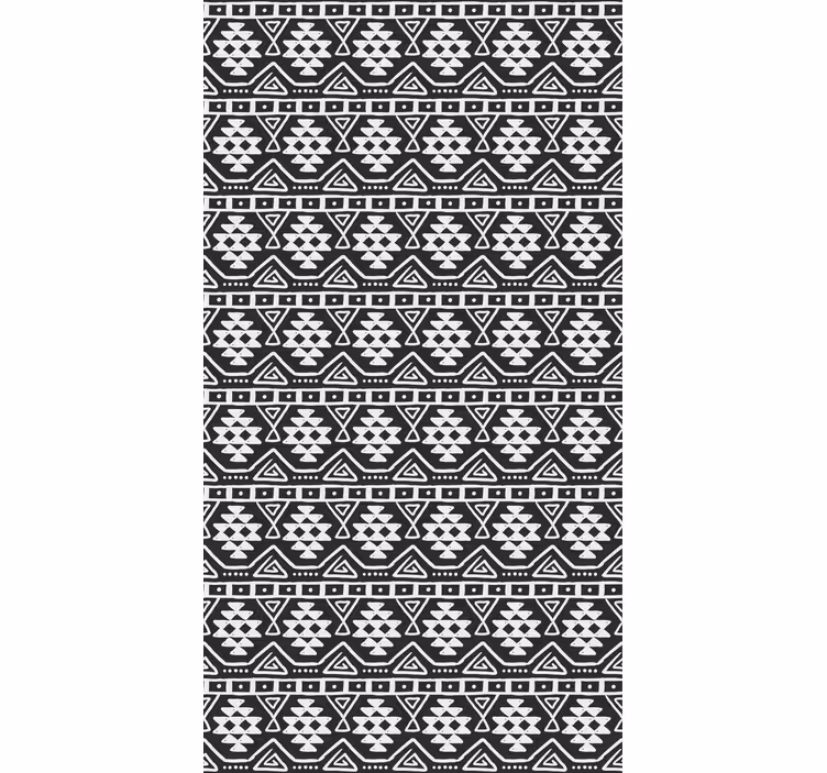 Papier peint motif motif bohème noir et blanc - TenStickers