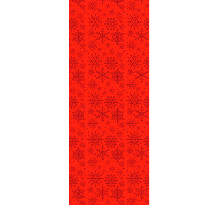 Papier peint noël flocons de neige rouges - TenStickers