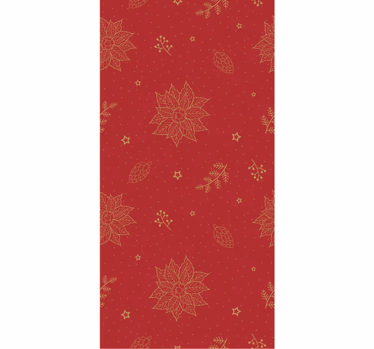 Papier peint noël motif vintage fleurs - TenStickers