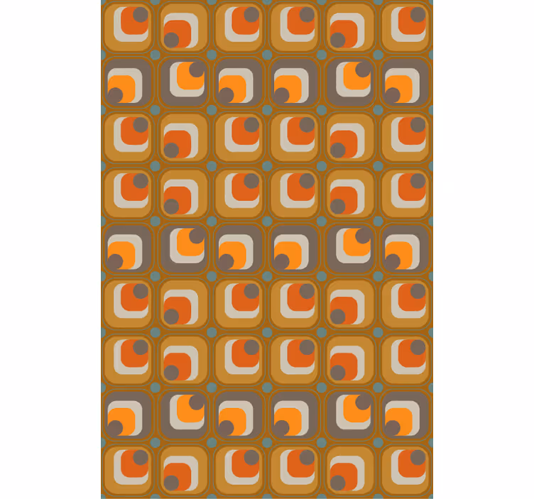 Papier peint bureau motif carrés rétro années 70 - TenStickers