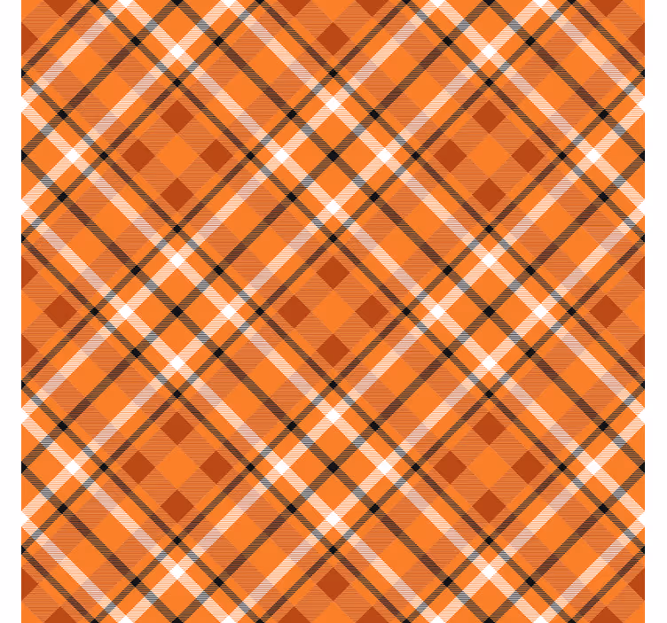 Papier peint couloir carrés orange avec lignes brunes - TenStickers