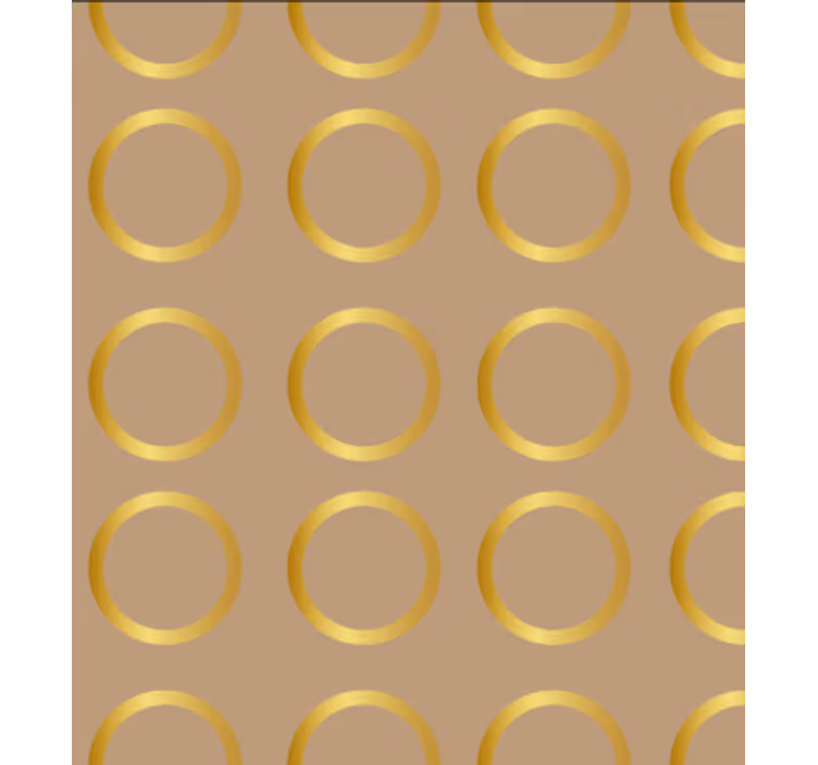 Papier peint salle à manger motif géométrique cercles dorés - TenStickers