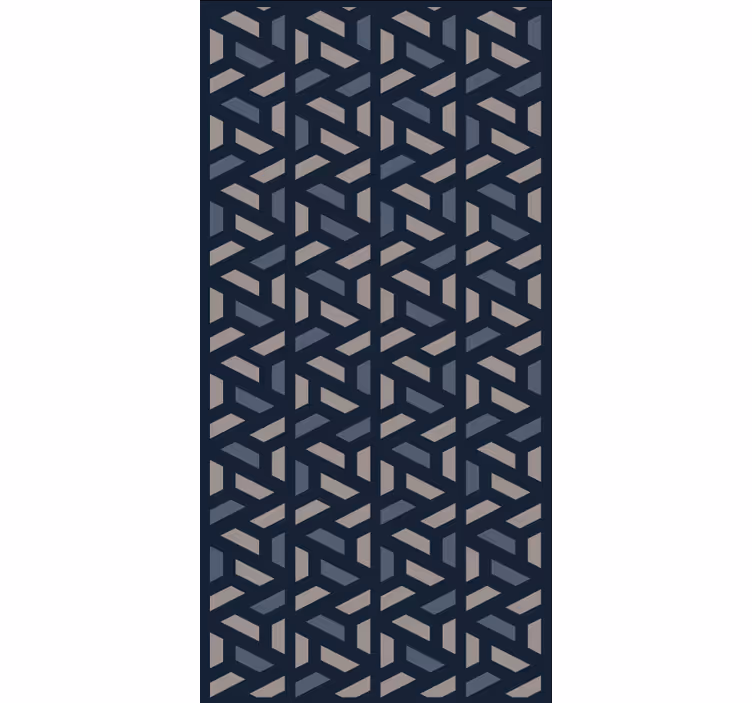 Papier peint salle à manger motif triangles bleus et gris - TenStickers
