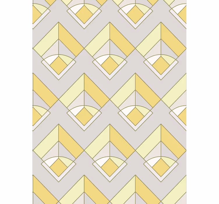 Papier peint formes géométriques motif jaune et gris - TenStickers