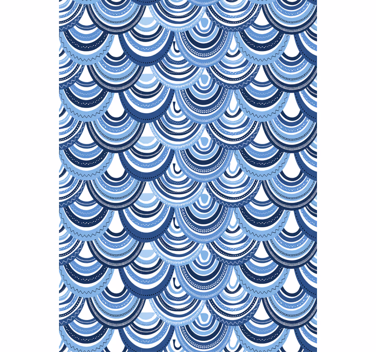 Papier peint formes géométriques motif vagues - TenStickers
