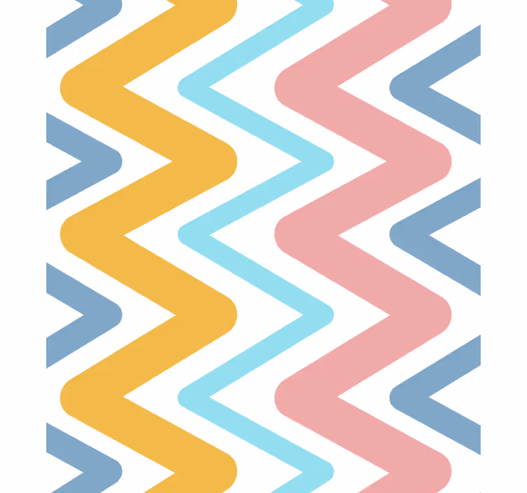 Papier peint formes géométriques concept zigzag vivant - TenStickers