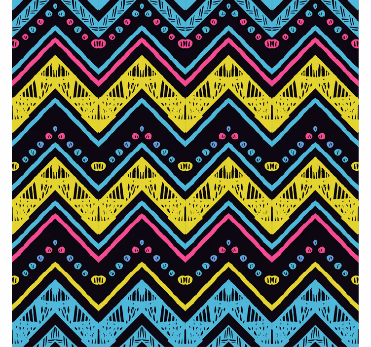 Papier peint formes géométriques motif chevrons vibrants - TenStickers