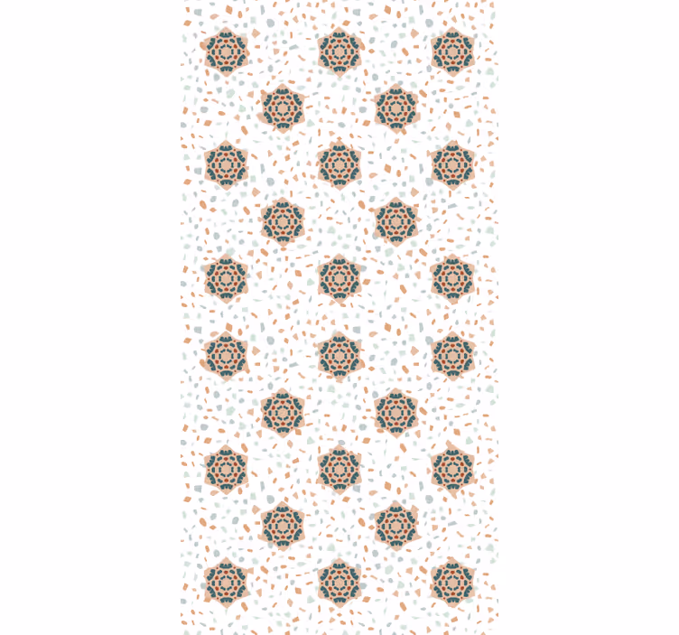 Papier peint autres textures terrazzo avec fleurs - TenStickers