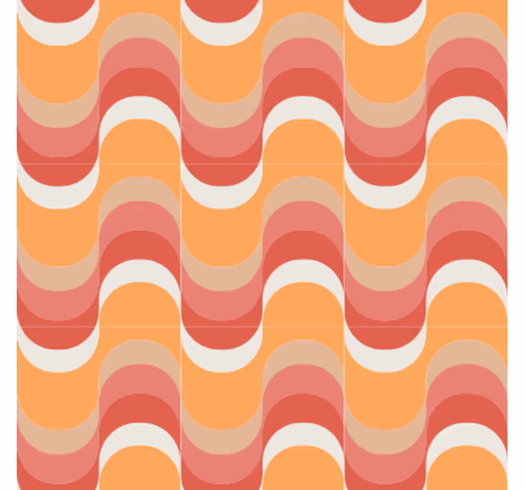 Papier peint vintage motif vagues vibrantes - TenStickers