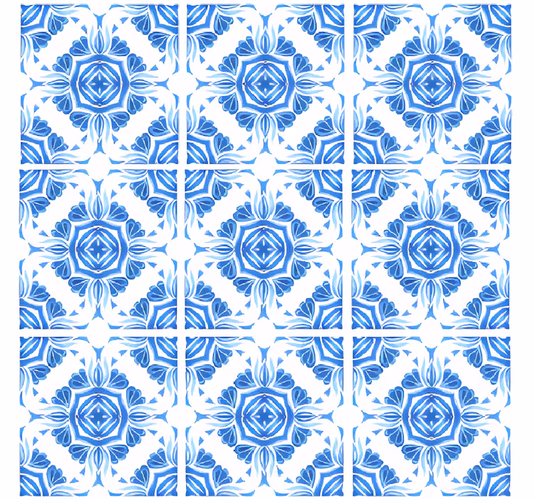Papier peint pierre motif bleu classique - TenStickers