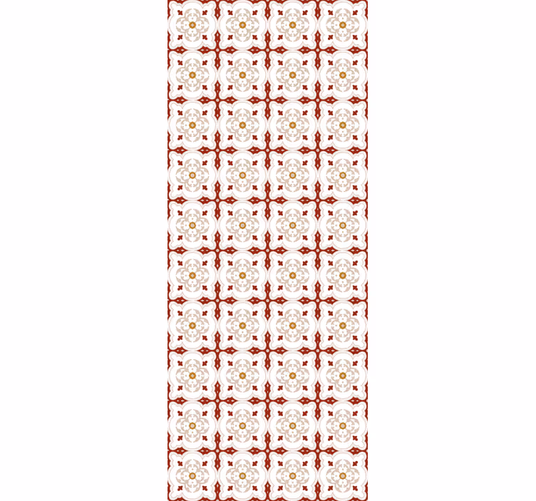Papier peint carreaux de ciment carreaux rouges - TenStickers