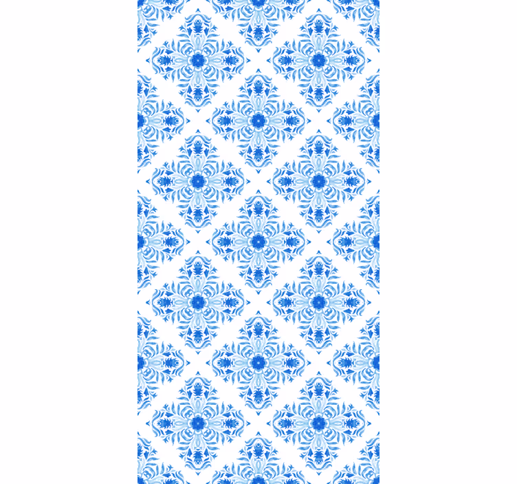 Papier peint carreaux de ciment effet carrelage bleu - TenStickers