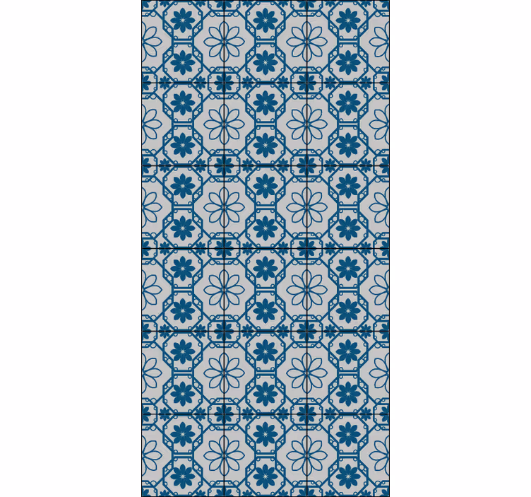 Papier peint carreaux de ciment mosaïque florale - TenStickers