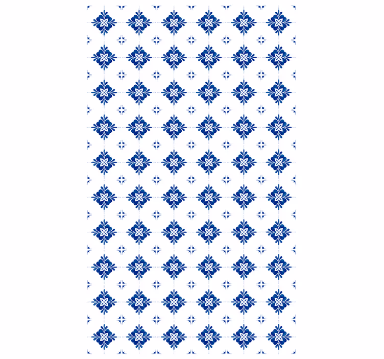 Papier peint carreaux de ciment motif floral céramique - TenStickers