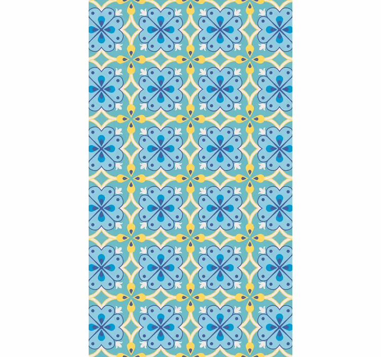 Papier peint carreaux de ciment éléments floraux - TenStickers