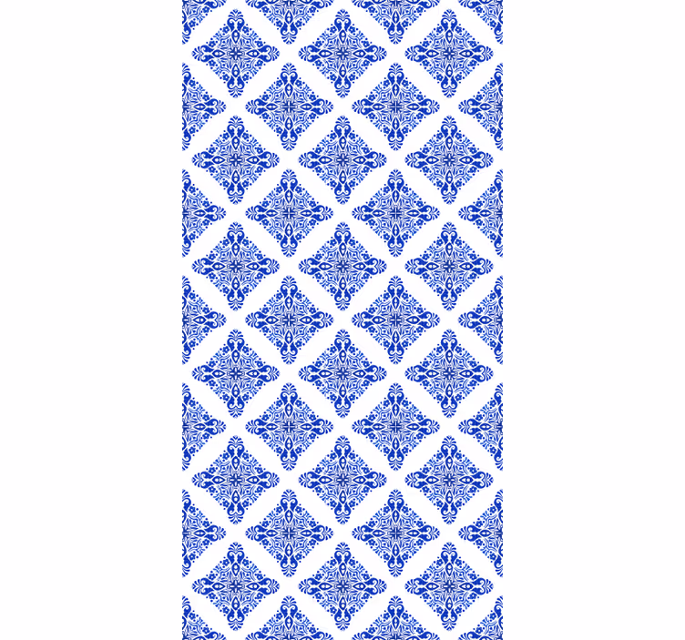 Papier peint carreaux de ciment bleu à motifs - TenStickers