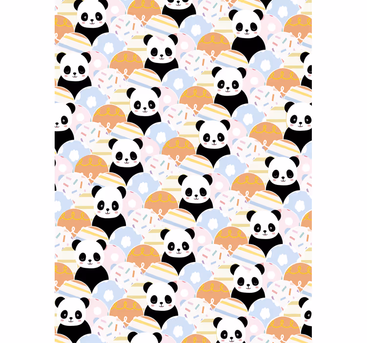 Papier peint chambre enfant design patchwork panda - TenStickers