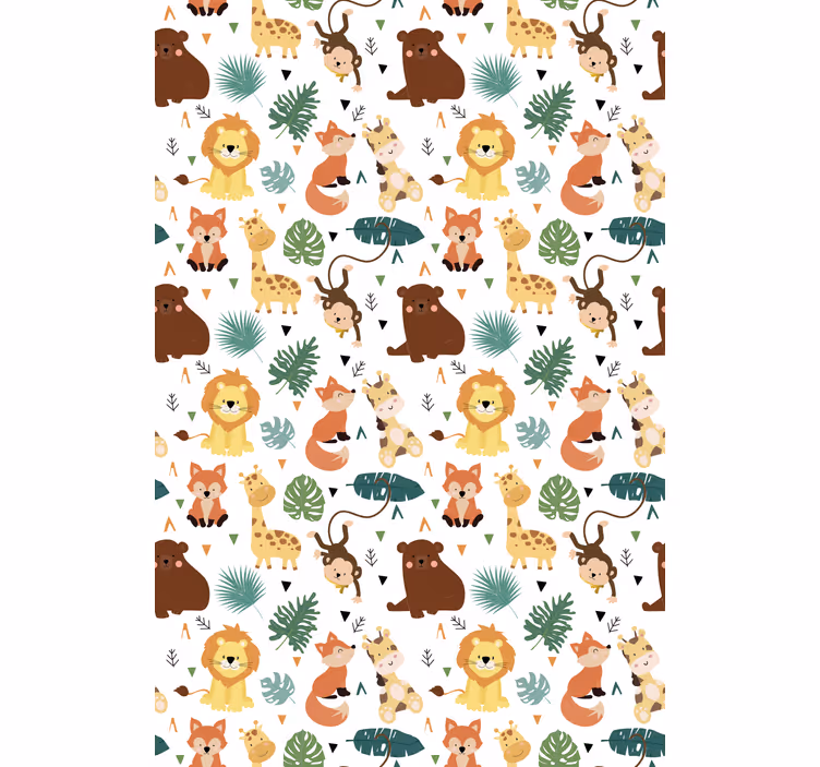 Papier peint chambre enfant animaux sauvages mignons - TenStickers
