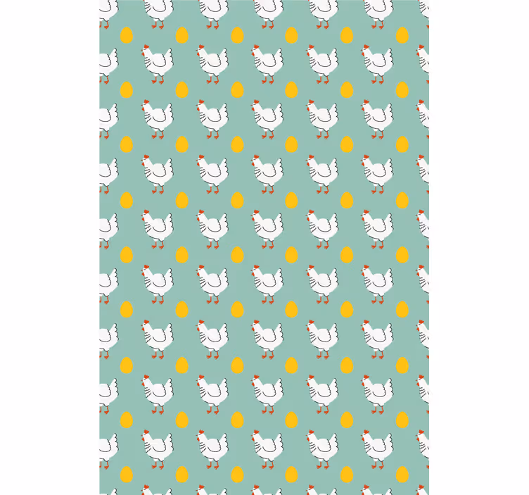 Papier peint chambre enfant poussin blanc fond bleu - TenStickers