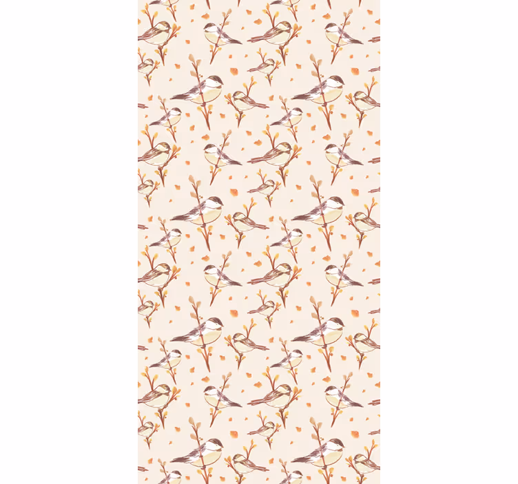 Papier peint chambre enfant aquarella oiseaux sur branches - TenStickers