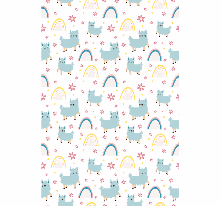 Papier peint chambre enfant motif moutons licornes amusants - TenStickers
