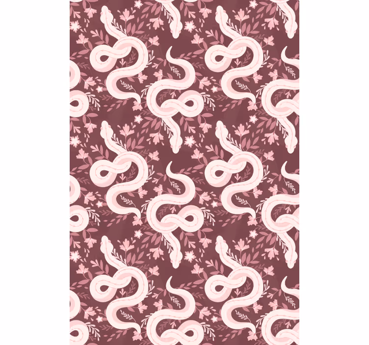 Papier peint chambre enfant serpents fleuris enroulés - TenStickers