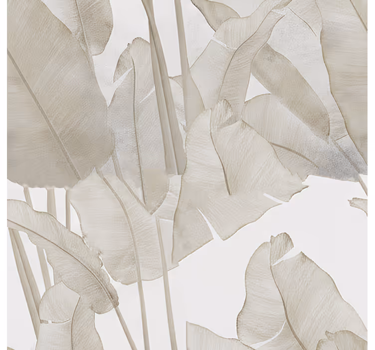 Papier peint salon feuille de bananier beige - TenStickers