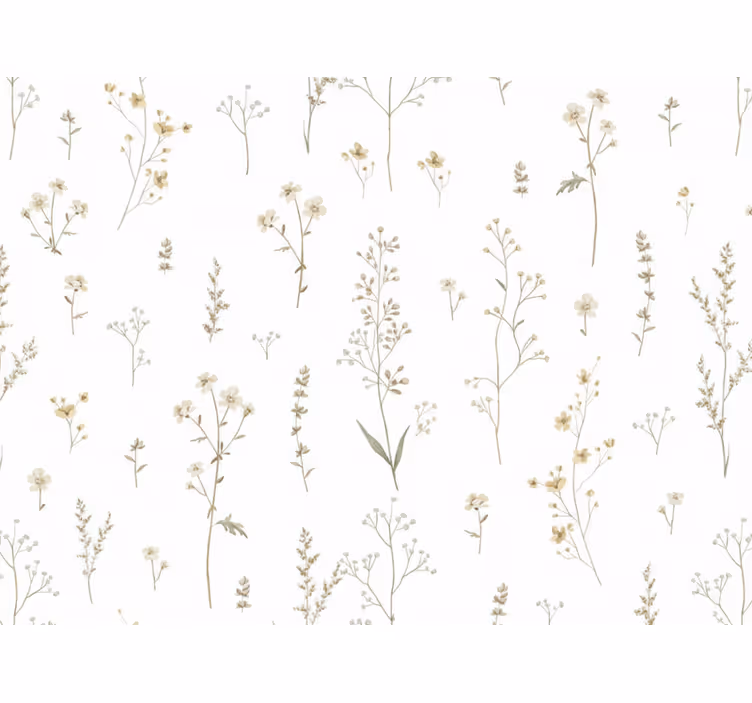 Papier peint salon fleur de champ minimaliste - TenStickers