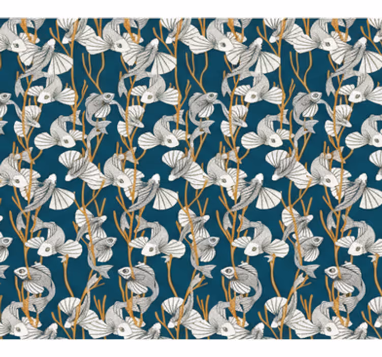 Papier peint salon corail des profondeurs - TenStickers