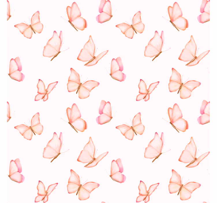 Papier peint papillons motif rose - TenStickers