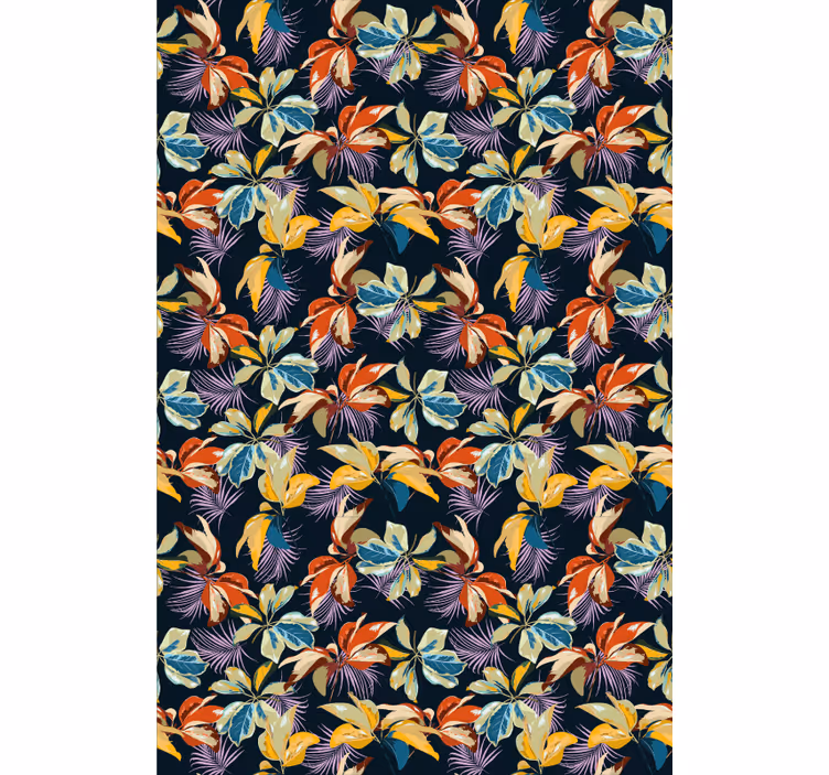 Papier peint couloir design floral lys tigré - TenStickers