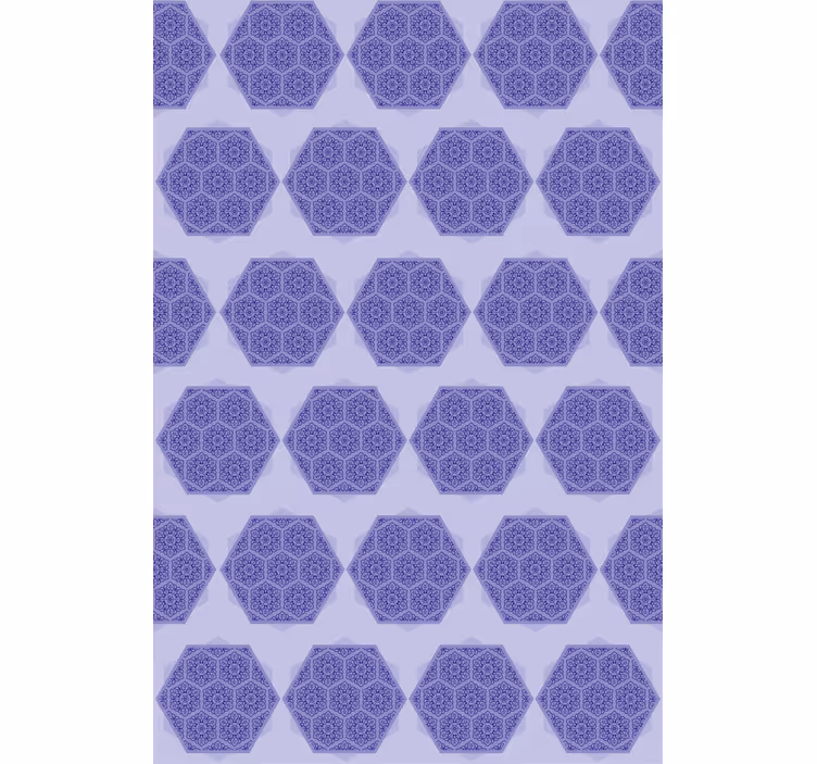 Papier peint motif hexagones violets complexes - TenStickers