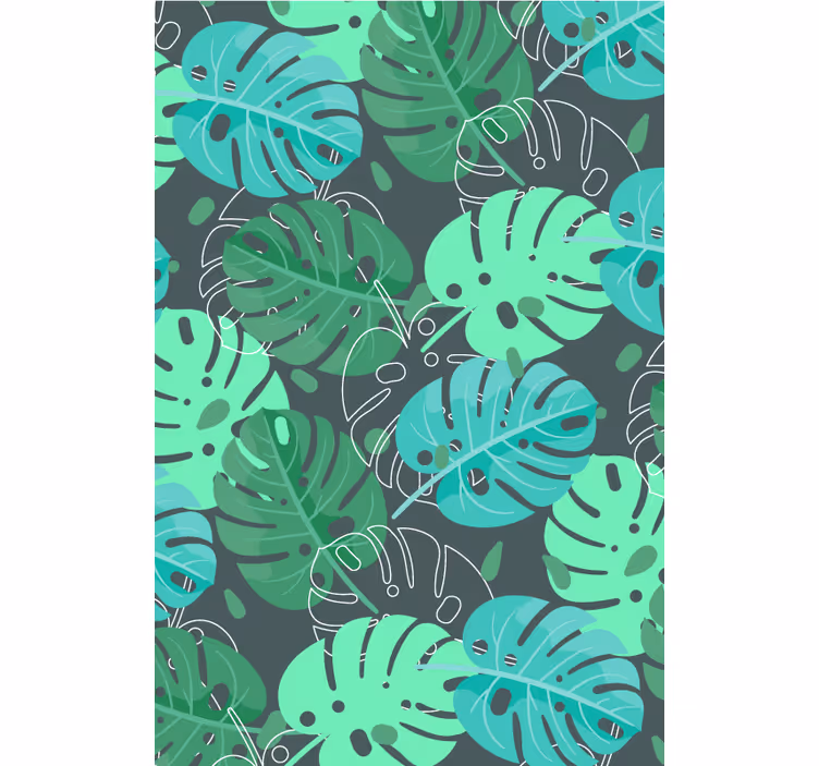 Papier peint salon motif feuilles tropicales - TenStickers