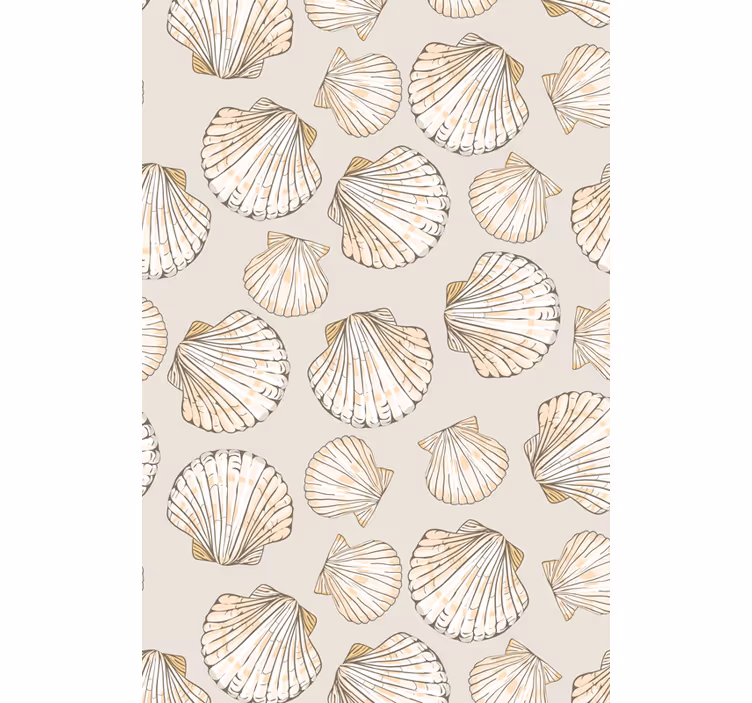 Papier peint salon motif coquillage - TenStickers