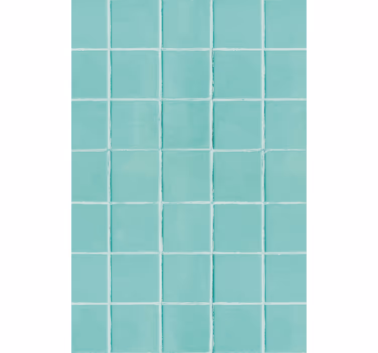 Papier peint salon surface carrelée turquoise - TenStickers
