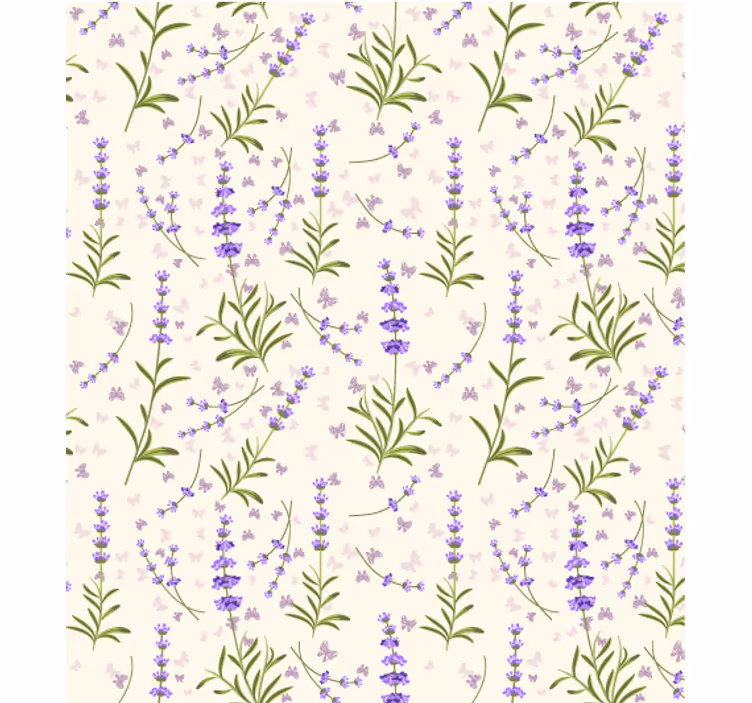 Papier peint salon motif floral lavande - TenStickers