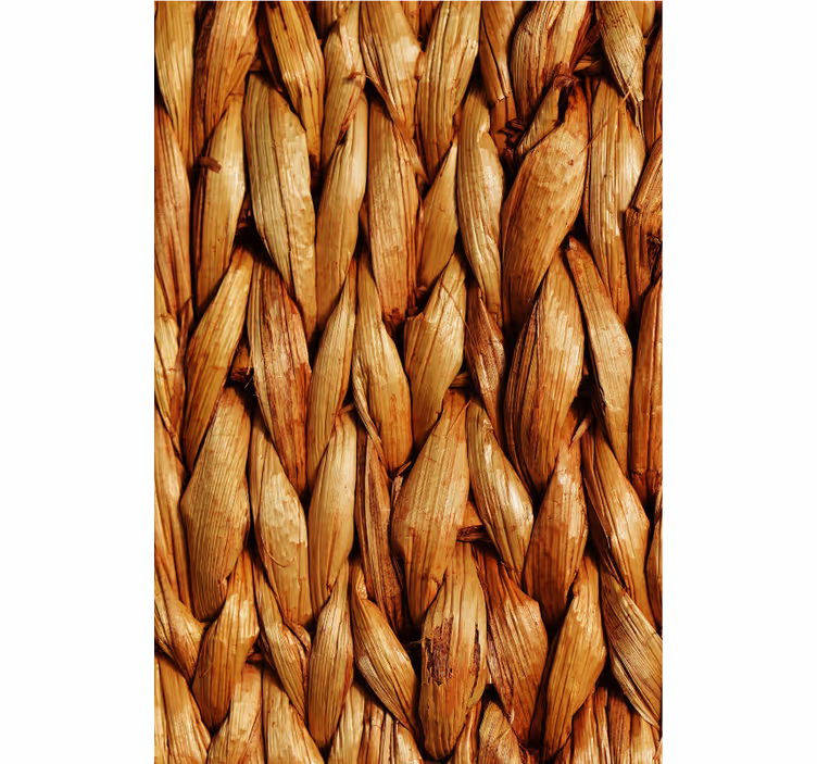 Papier peint salon tapis en jute tressé - TenStickers